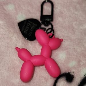 Pink Balloon Dog Keychain
